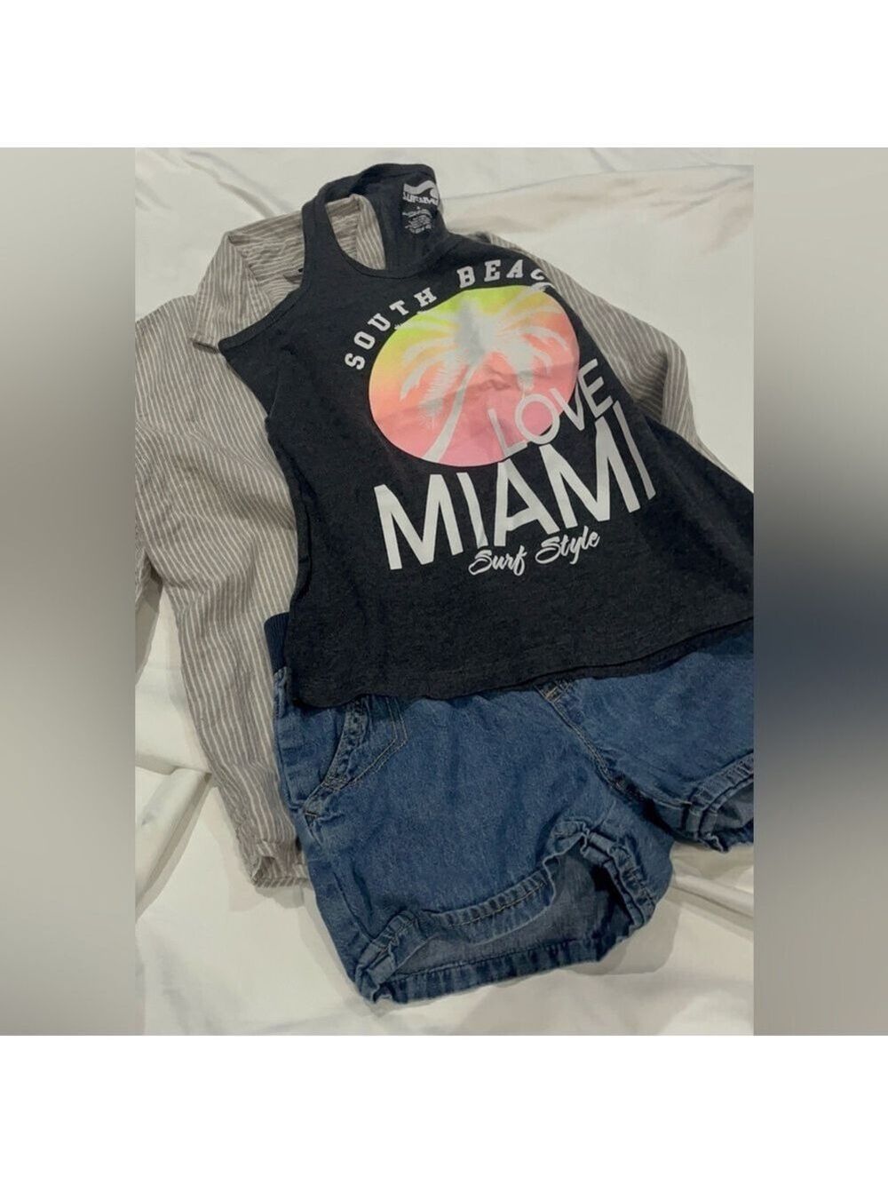 Girls Kids Summer Heat Set Longsleeve Tank Shirts Size 8